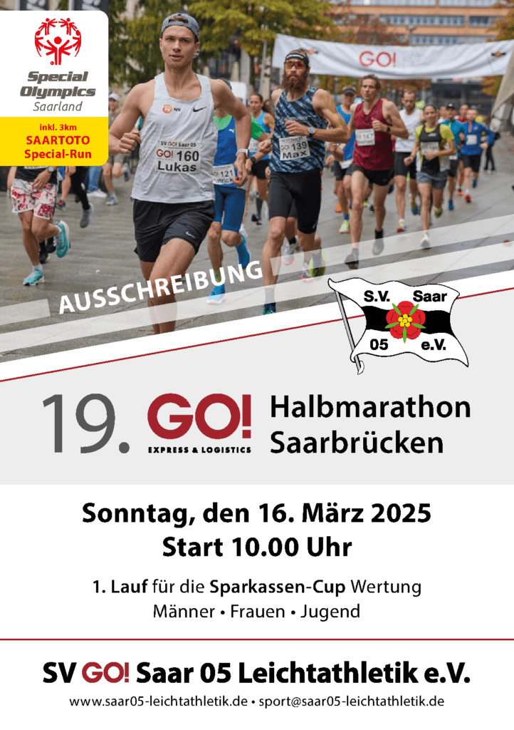 19. GO! Halbmarathon am 16. März 2025