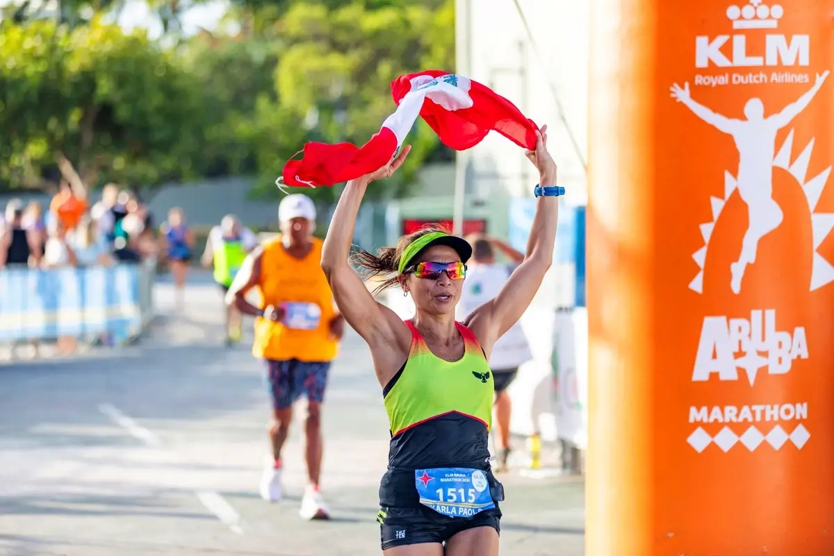 Zieleinlauf beim Aruba Marathon