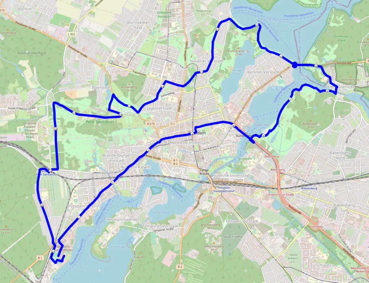 Pro Potsdam Schlösserlauf Streckenverlauf Halbmarathon