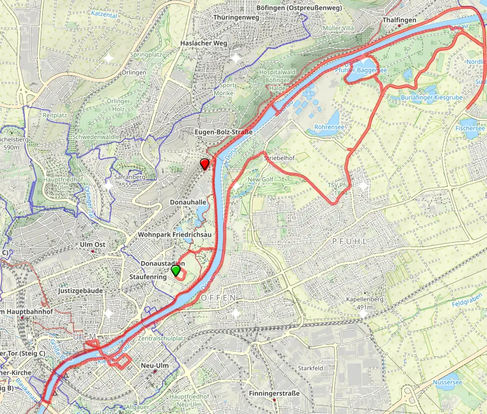 Ulm Marathon Strecke