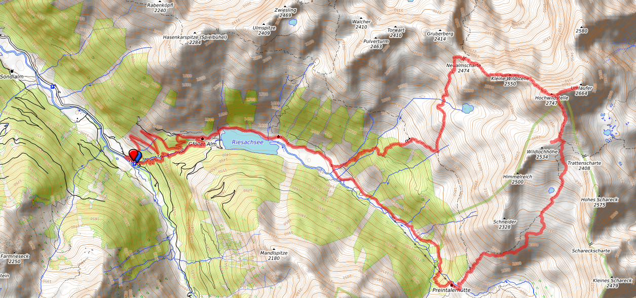Route bzw. Strecke Hochwildstelle