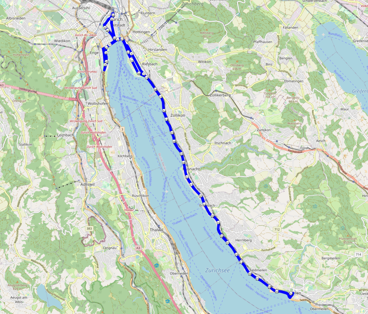 Zürich Marathon Streckenverlauf