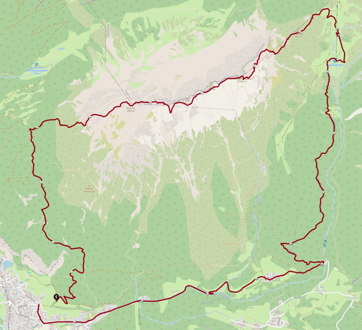 Wannig-Runde: Streckenplan Wannig-Runde: Streckenplan