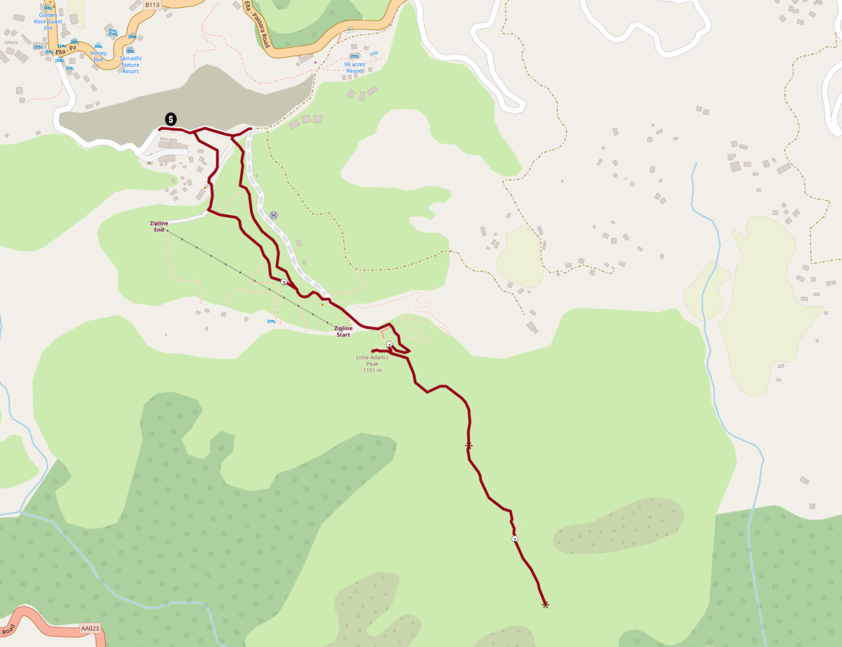 Little Adams Peak Wanderung: Streckenplan