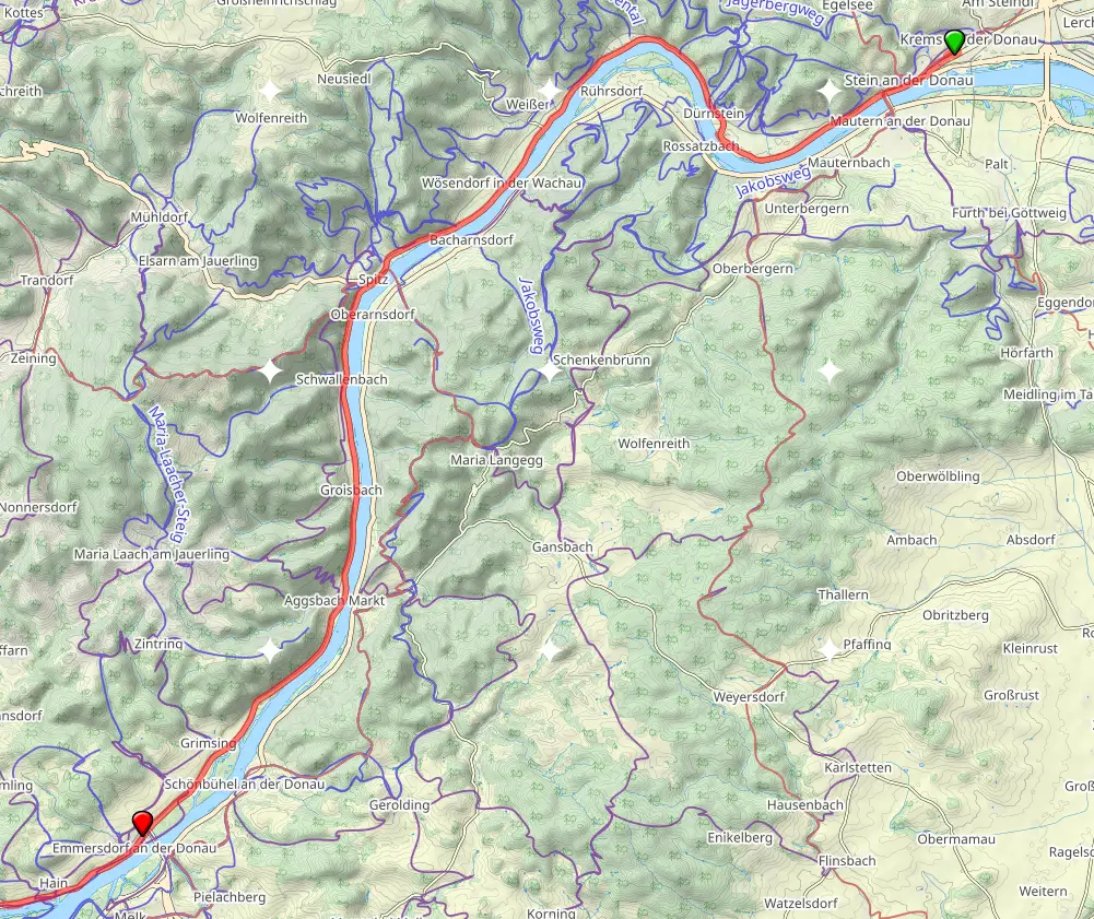 Wachau Marathon Strecke