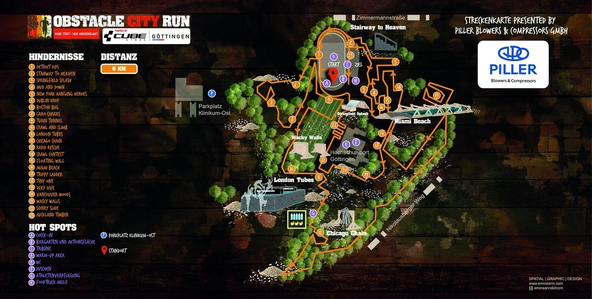 Obstacle City Run Göttingen Strecke: 6 km