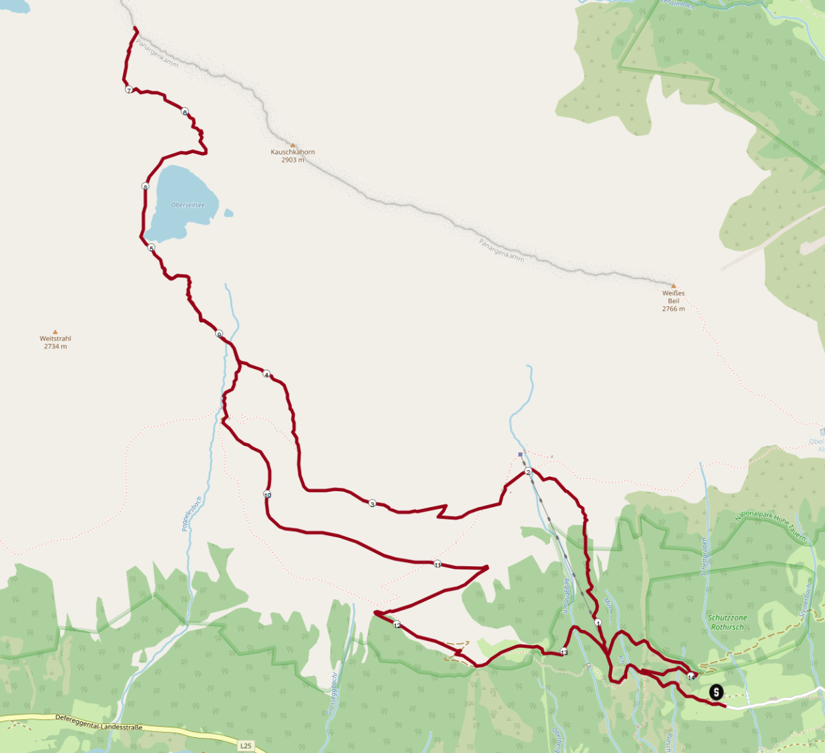 Seespitze Wanderung: Streckenplan Seespitze Wanderung: Streckenplan