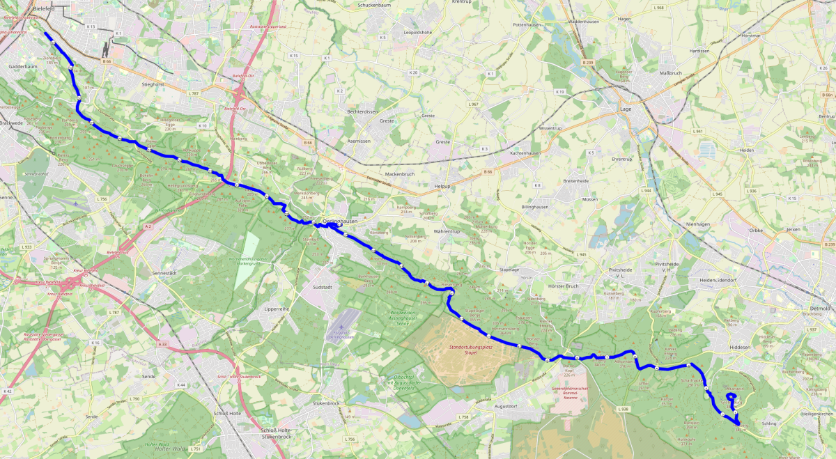 Hermannslauf Streckenverlauf