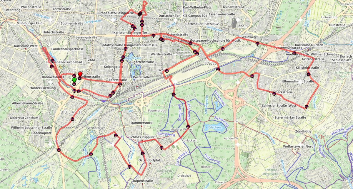 Baden Marathon Karlsruhe Strecke