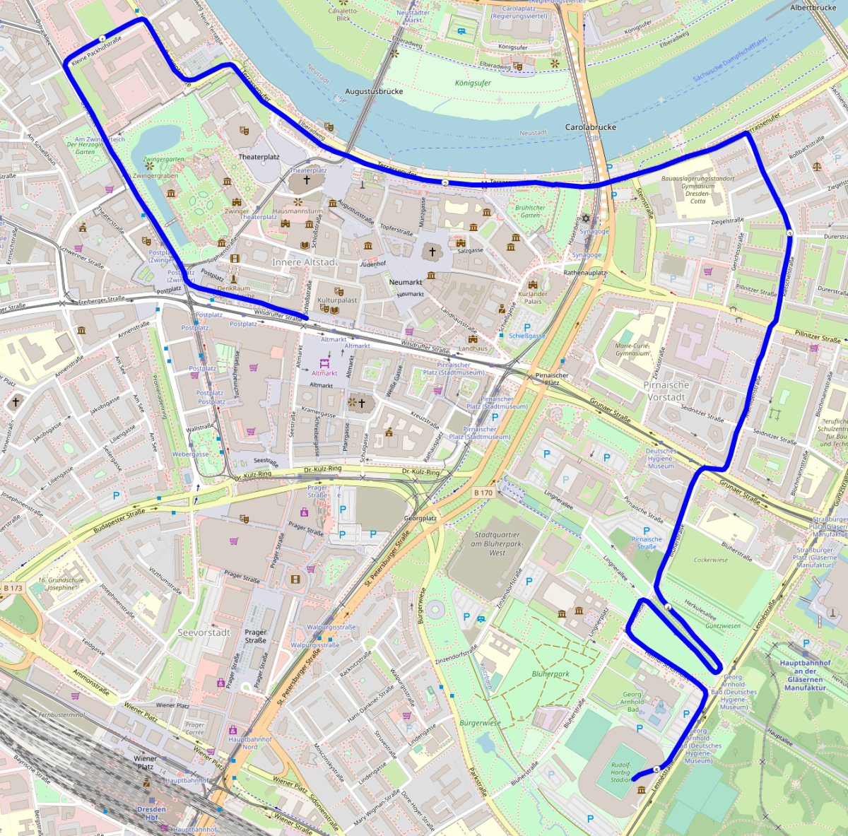 Team Challenge Dresden Streckenverlauf