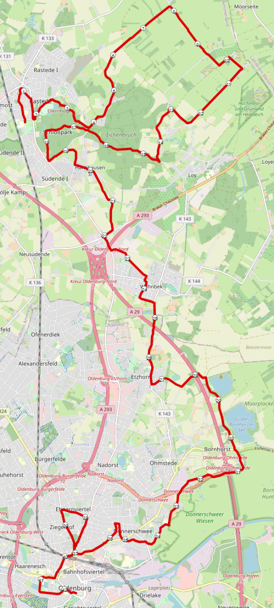 Strecke Oldenburg Marathon