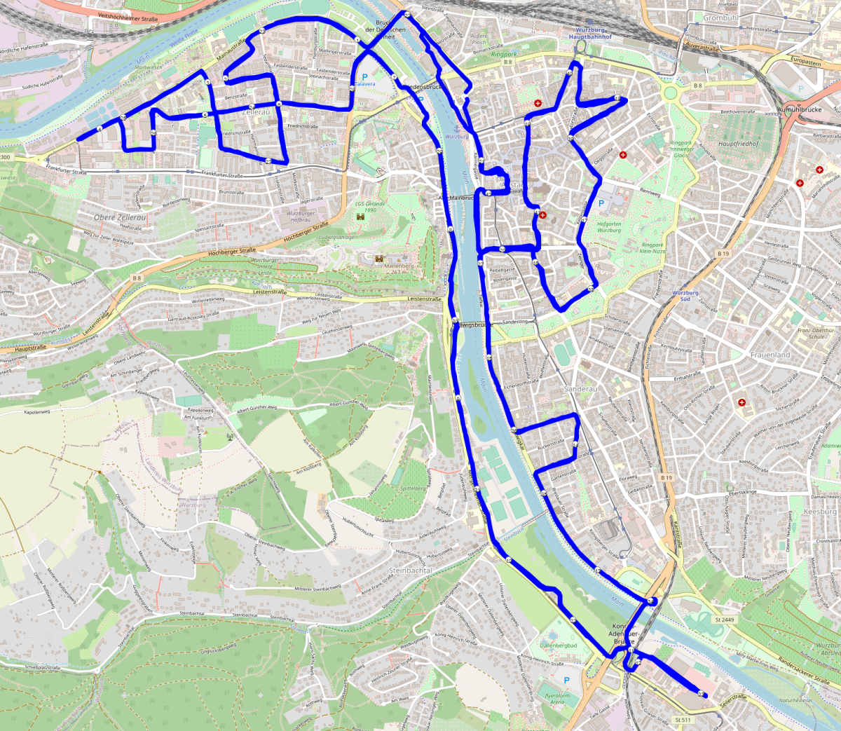 Würzburg Marathon Streckenverlauf
