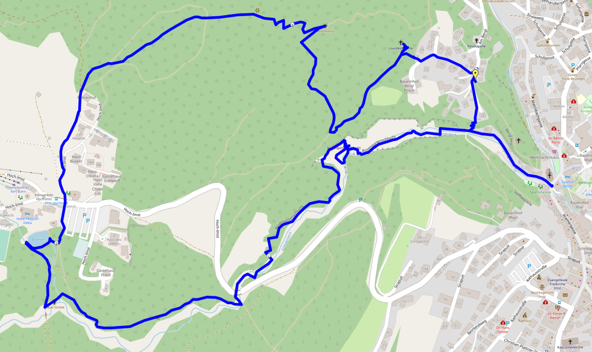 Rosengartenschlucht: Karte bzw. Strecke Rosengartenschlucht: Karte bzw. Strecke