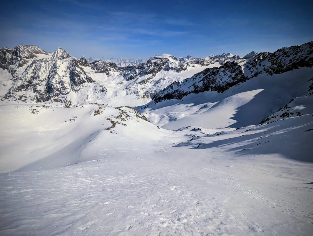 Kuhscheibe Südost Skitour 10: Blick zurück Kuhscheibe Südost Skitour 10: Blick zurück