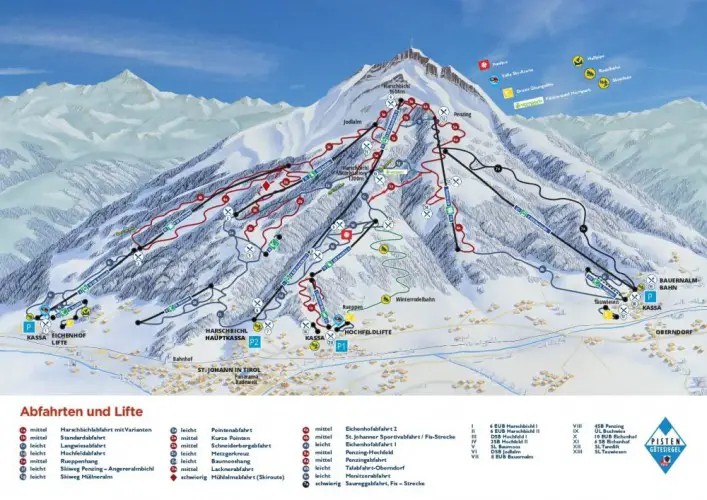 Pistenplan Skistar St. Johann in Tirol