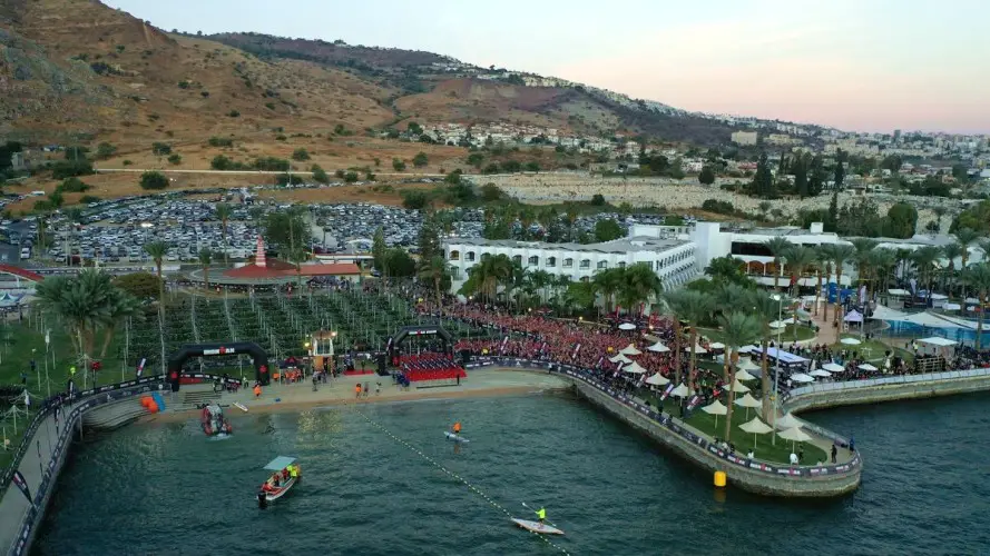 Athletes will enjoy a warm 3.8km swim course in the Sea of Galilee (c) Comtecgroup