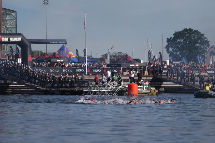 A calm swim course for athletes to enjoy at the Elsinore Harbour. Getty Images for IRONMAN