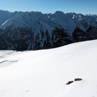 Skitour Schafhimmel 33: Abfahrt über gänzlich unbefahrenes Gelände.