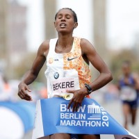 Kenenisa Bekele, der Gewinner des Berlin Marathon 2019. Foto: SCC EVENTS/Norbert Wilhelmi
