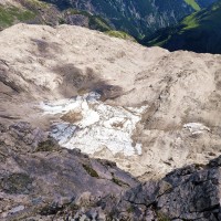 Hochfrottspitze-Überschreitung 49: Trauriger Blick auf die Gletscherreste.