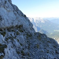 Großer Buchstein - Westgrat: (23) Rechts ginge es wieder retour zum Klettersteig