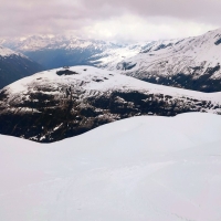 Eiskögele Skitour 15: Blick auf die Hohe Mut Bergstation.