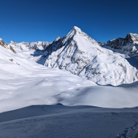 Skitour Murkarspitze 10: Blick zurück auf den Schrankogel.