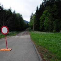 Folgt man der (gesperrten) Forstraße kommt man zum Alpendorf. Der schnellere Weg führt aber rechts bergauf zur Handlalm.