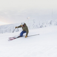downhill skier on ruka slopes (C) ruka ski resort