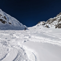 Skitour Tagweidkopf 08: Gut gespurter Steilhang.