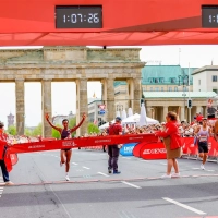 Melat Kejeta ist die schnellste deutsche Läuferin beim Berliner Halbmarathon 2024 mit 67:26 Minuten. Foto © SCC EVENTS / Jean-Marc Wiesner