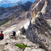 Hochfrottspitze-Überschreitung 18: Nach der Scharte folgt nun der anspruchsvolle Wanderweg zu den nächsten Gipfeln.