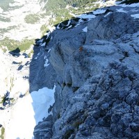 Großer Buchstein - Westgrat: Blick zurück auf den Aufstiegsweg