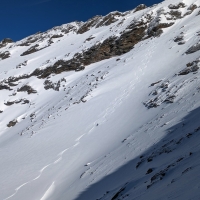 Skitour Fundusfeiler 15: Der optimale Abfahrtshang ein Stück unterhalb des Gipfels.