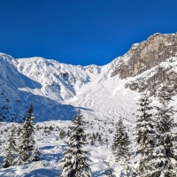 Skitour Tagweidkopf 04: Die Fernpassrinne ist im oberen Abschnitt bis zu 40° steil.