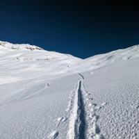 Skitour Schafhimmel 15: Blick zum Schafhimmel. Die klassische Route ist deutlich weiter links. Dieser nähere ich mich nun an.
