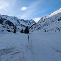 Skitour Schuchtkogel 01: Start in der Nähe der Talstation bei der &quot;Notabfahrt&quot;.