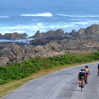 SIGHT FOR SORE THIGHS: Athletes tackle a scenic bike course at the Isuzu IRONMAN 70.3 World Championship, following a grueling 1.2-mile swim in Nelson Mandela Bay and ahead of the 13.1-mile run on Marine Drive (Photo by Donald Miralle/Getty Images for IRO