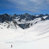 Skitour Hoher Seeblaskogel 18: Blick zurück vom Gipfel.