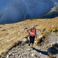 Gabelspitze 04: Aufstieg zum Steinjöchl mit Blick zurück.