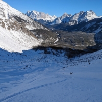 Skitour Tagweidkopf 21: Weiter unten wird die Abfahrt wieder deutlich einfacher. Die Oberschenkel brennen trotzdem ;)