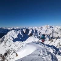 Skitour Murkarspitze 17: Im Abstieg von der Murkarspitze.