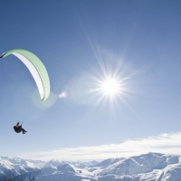 Paragliten im Skigebiet Watles