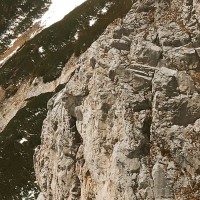 Teufelsbadstubensteig 40: Zoom auf einem Kletterer. Wer kann ihn entdecken? ;)