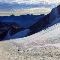 Monte Cevedale Hochtour 43: Der Abstieg erfolgt über die gesamte Aufstiegsroute.