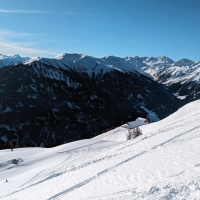 Venet Skitour 07: Blick zurück auf die Gogles Alm.