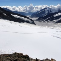 Mönch-Überschreitung-9: Blick auf den Aletsch Gletscher