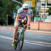 Agnieszka Jerzyk auf dem Rad beim Ironman Frankfurt 2023. Foto: Getty Image for Ironman, Ingo Kutsche