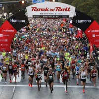 Thousands of runners take off through the starting arch of the 2019 Humana Rock &#039;n&#039; Roll New Orleans Marathon &amp; ½ Marathon on Sunday, February 10. Participants were taken on a route through some of the Cresent Cities most iconic landmarks and scenic neigh