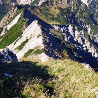Frieder-Kreuzspitze Überschreitung 25: Nun wird eine Steilstufe erreicht.